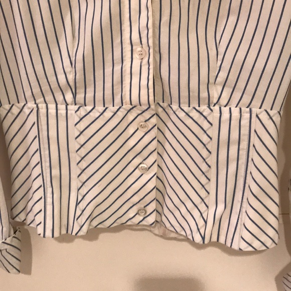 Gianfranco Ferre Jeans stripe blouse w/cuffs, S - Picture 4 of 7